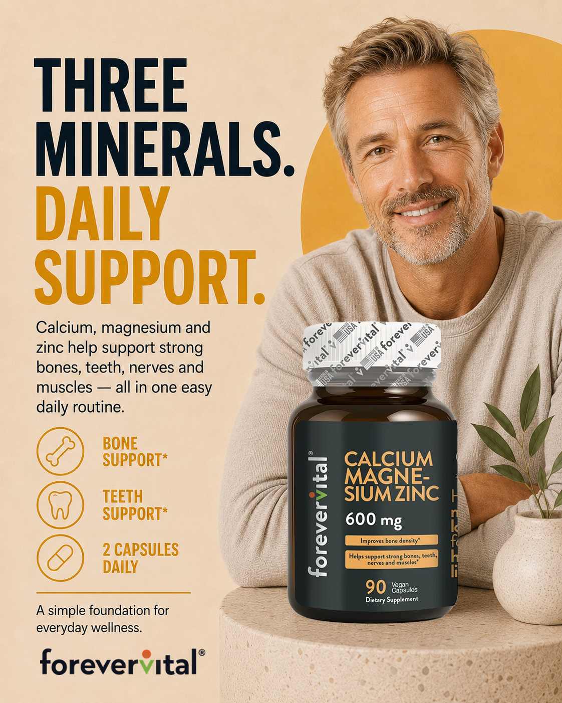 Forevervital Calcio Magnesio Zinc 600 mg 