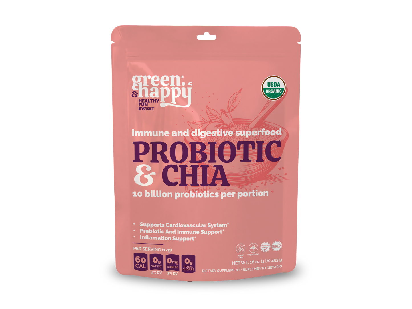 Probiótico y chía Green &amp; Happy 