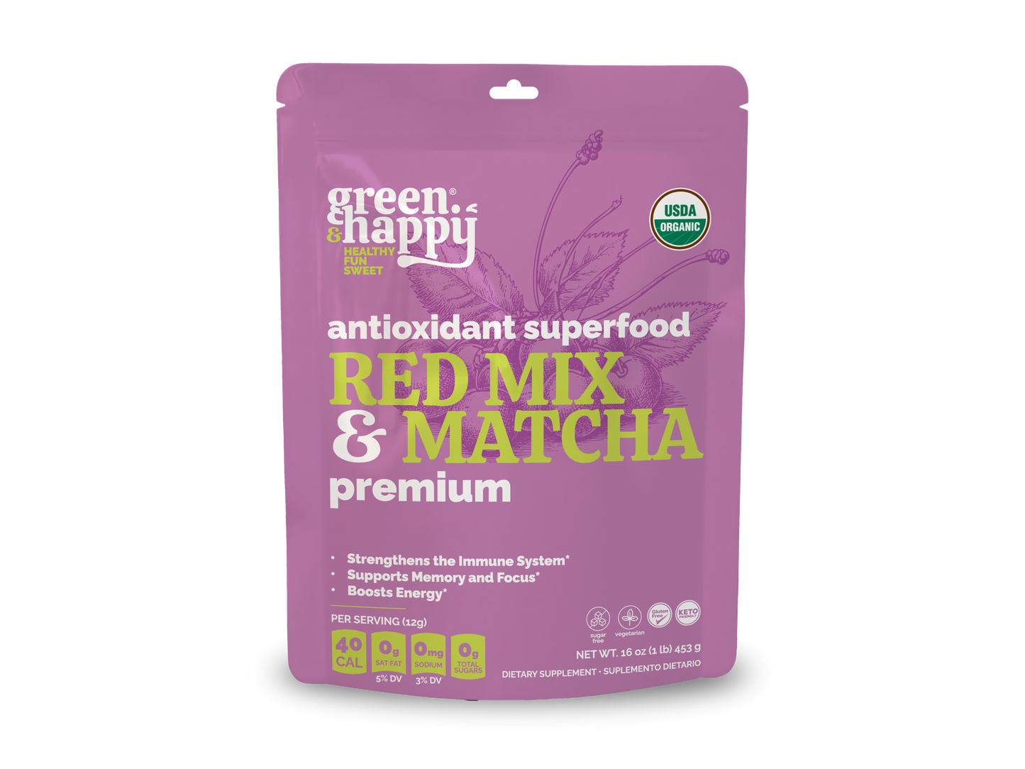 Mezcla roja verde y feliz y matcha premium 