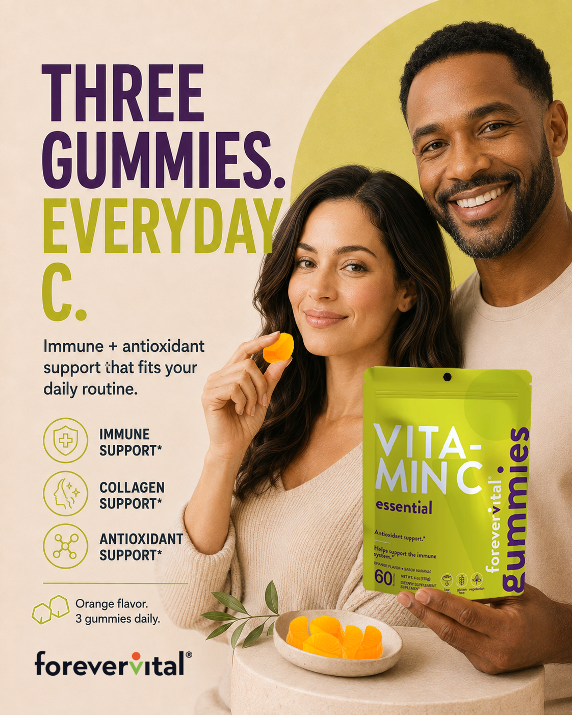 Forevervital Vitamin C Gummies Dispenser x10